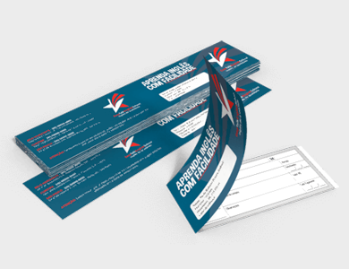 Capa de Carnê Couchê 120g Verniz Total Frente e Verso 42,3x10cm - 4x1 - 1000 unid