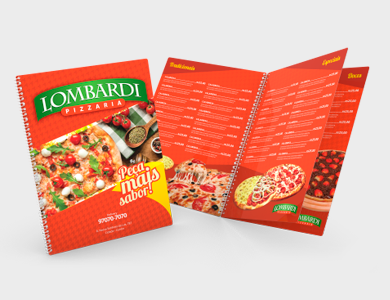 Cardápio Espiral com 18 Páginas em PVC 0,5mm Cristal Frente e Verso 21,5x29cm - 4x4 - 100 unid