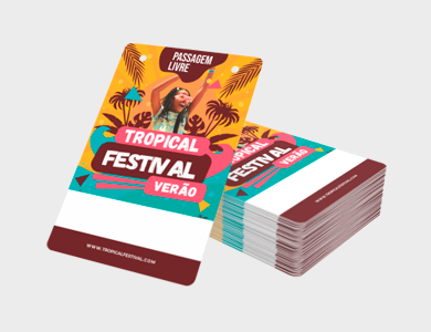 Credencial com Dois Furos Supremo 300g Sem Verniz 10x15 cm - 4x0 - 25 unid