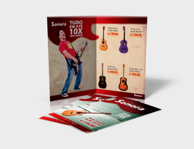 Folder com 1 Dobra Couchê 120g Verniz Total Frente e Verso 21x29,7cm - 4x4 - 500 unid