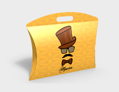 Caixa Travesseiro Média com Alça Couchê 300g Laminação Fosca e Verniz Localizado 28,2x6,1x23,7cm - 4x0 - 250 unid